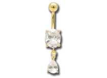Banane Acier Doré Or fin Cristal Blanc | Itc