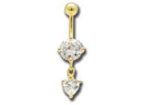 Banane Acier Doré Or fin Cristal Blanc motif Cœur | Itc