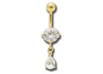 Banane Acier Doré Or fin Cristal Blanc motif Goutte | Itc