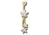 Banane Acier Doré Or fin Cristal Blanc motif Étoiles | Itc