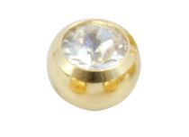 Boule Acier Doré Or fin Vis à Cristal Coloré | Itc