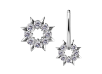 charm acier rosace etoile strass blanc sans anneau
