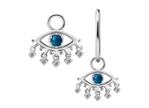 charm acier mauvais oeil bleu strass pendentif