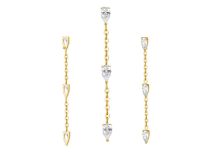 charm titane gold cha&icirc;ne zircon blanc