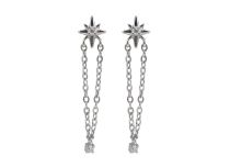 Paire de Boucle d'oreille motif étoile du berger et chaine 1 Strass | Itc