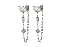 Paire de bijoux d'oreille motif Pétales opale blanc irisé | Itc