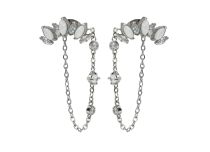 Paire de bijoux d'oreille motif Couronne strass opale et blanc | Itc