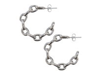 Paire de boucles d'oreille argentées chaines