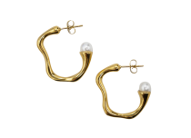 Paire de boucles d'oreille dorées perle