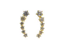 Paire de boucles d'oreille dorées strass en cascade