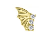 accessoire interne  titane pvd gold  0,9mm motif chauve souris strass blanc