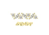 Accessoire interne Titane pvd gold 0.9 motif triangulaire multistrass blanc