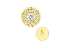 Accessoire interne Titane pvd gold 0.9 motif rond strass blanc