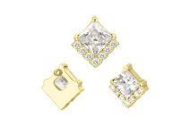 Accessoire interne Titane pvd gold 0.9 motif carré blanc multistrass