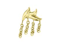 Accessoire interne Titane  pvd gold 0.9 mm motif vague pendant 3 chaines