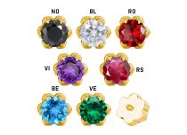 accessoire titane gold fleur strass bleu