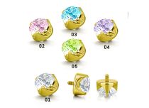 accessoire titane gold pierre facett&eacute;e blanche