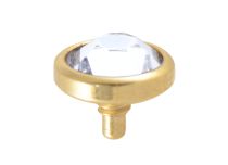 Disque Acier Doré or fin vis Interne avec Cristal Coloré | Itc