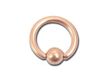 Anneau Acier Doré Rose avec Boule | Itc