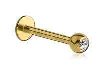 Labret Titane PVD Gold Stérile Strass Blanc à Boule 3 mm | Itc