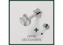 Labret Titane Interne Stérile motif Marquise 3 Strass | Itc