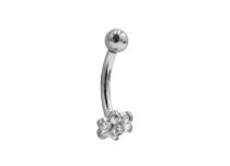 Banane 1,2x8 Titane interne stérile fleur 7 strass | Itc