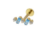 Labret Titane PVD Gold Interne Stérile motif rectangle / rond | Itc