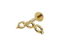 Labret Titane PVD Gold Interne Stérile motif chaîne| Itc