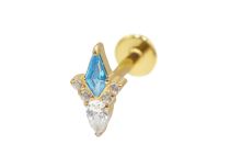 Labret Titane PVD Gold Interne Stérile motif losange | Itc