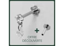 Labret Titane Interne Stérile motif Strass et Oval | Itc
