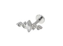 Labret Titane Interne Stérile motif 5 losanges strass BL| Itc