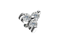 disque acier 4mm strass blanc filetage interne