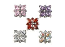 Accessoire interne Titane 0.9 mm motif fleur marquise strass