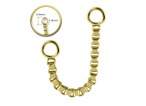 chainette piercing acier gold pav&eacute; 24cm