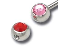 Boule Acier vis latéral Cristal Facette Clair Coloré | Itc