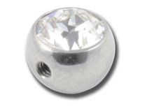Boule Acier vis latéral Cristal Facette Blanc | Itc