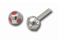 Boule Acier vis pour Bijoux 1,2 à Cristaux Colorés| Itc