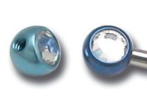 Boule Titane vis latéral pour Bijou 1,2 avec Cristal Coloré | Itc
