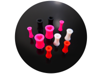 Lot de 10 Tunnels silicone cœur couleur et taille mix