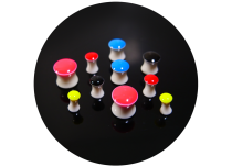 Lot de 10 Plugs acrylique de couleur fluo et taille mix.