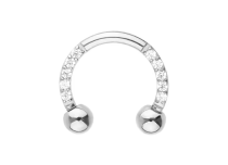 Fer &agrave; cheval titane ASTM F136 multi strass blanc ITC Piercing