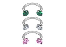 fer a cheval titane strass carre blanc rose vert