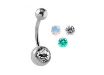 Banane Nombril Titane à Cristal Facette Coloré | Itc