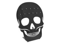 Présentoir acrylique tête de mort 12 bijoux pour septum 14 x 18 cm