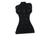 Présentoir 12 places pour bijoux téton acryl. Noir