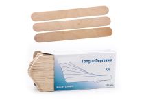 Abaisse langue en bois emballé individuellement (boîte de 100 pièces)