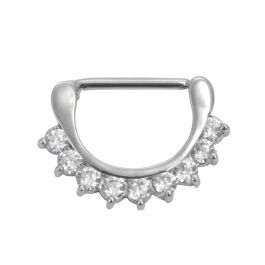 Bijou de téton acier clicker - TDM et Rose
