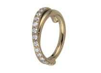 Anneau Acier Doré Charnière motif Twist à Strass Blanc | Itc