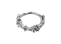 Anneau charnière Cobalt Chrome CoCr 1.2x10 motif triangle et rond strass | iTC