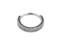 Anneau charnière Cobalt Chrome CoCr 1.2mm double ligne strass | iTC
